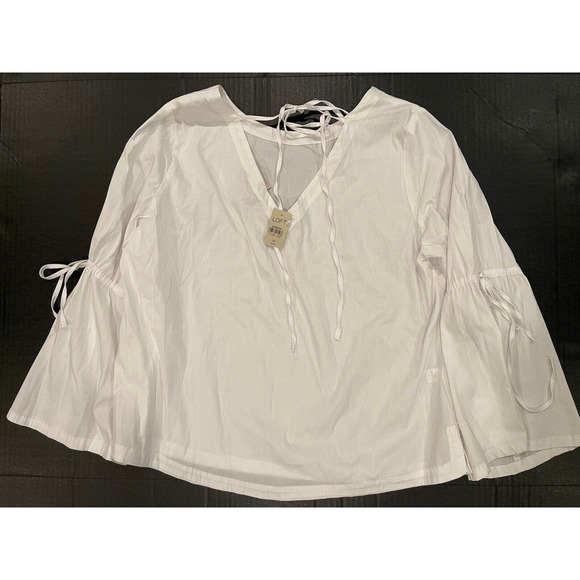 Loft NEW Women’s Sz LP White boho Hippie Belle Flared Sleeves NWT - Picture 2 of 5
